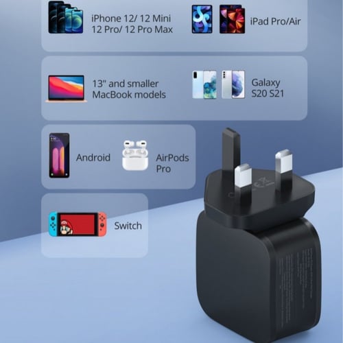 فيش شاحن جداري راف باور منفذين PD بقوة 40 واط - أس...