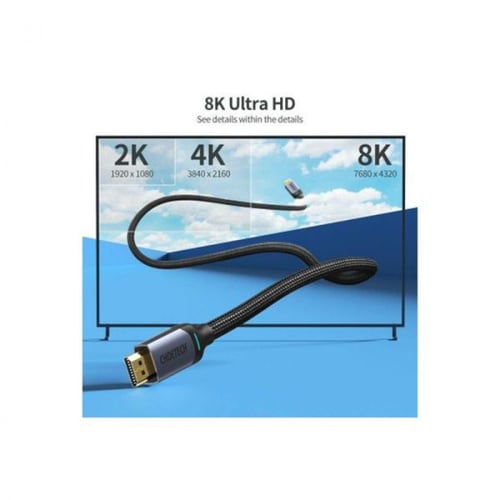 سلك تشويتيك قماشي مظفر من HDMI الى HDMI بقوة 8K وب...