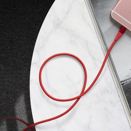 سلك شاحن ايفون انكر ضد القطع مغطى بالقماش يتحمل حت...