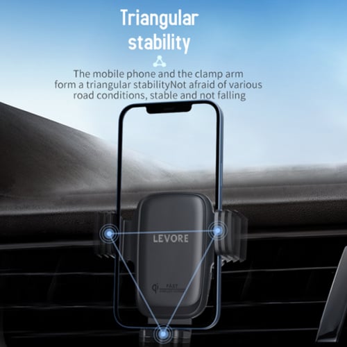 ليفوري حامل جوال يدعم الشحن اللاسلكي بقوة 15 واط -...