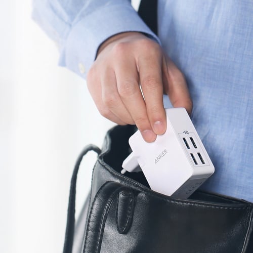 فيش جداري شاحن من انكر 4 مخارج 27 واط رأس متعدد -...