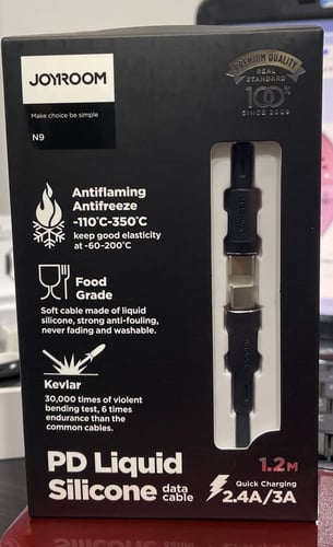 سلك شاحن تايب سي الى تايب سي جويروم ربل طول 1.20 م...