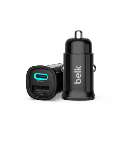 بيلك- شاحن سياره 30 واط منفذ تايب سي 30 واط ومنفذ...