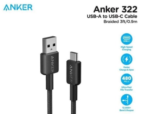 سلك شاحن انكر تايب سي الى usb سريع مقاوم للقطع - أ...