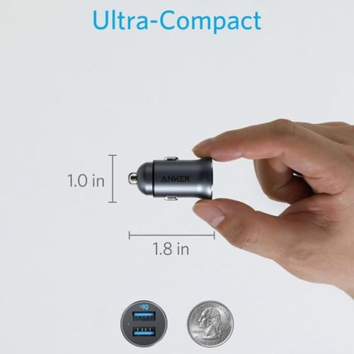 شاحن سياره انكر 24واط USB يدعم الشحن السريع