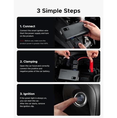 يوجرين - اشتراك سيارة | 12000mAh مشغل بطارية + باو...