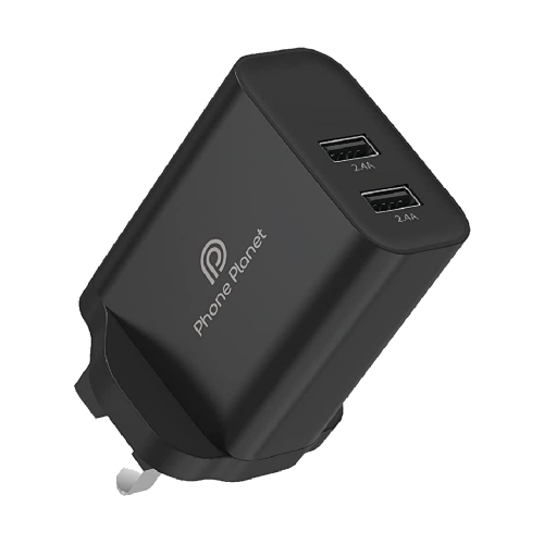 فون بلانت شاحن جداري 24 واط يو اس بي منفذين - اسود