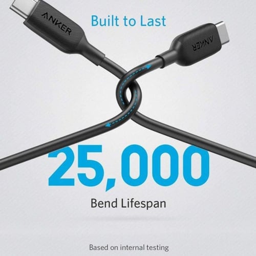 انكر سلك شحن ومزامنة تايب سي الى تايب سي -أسود