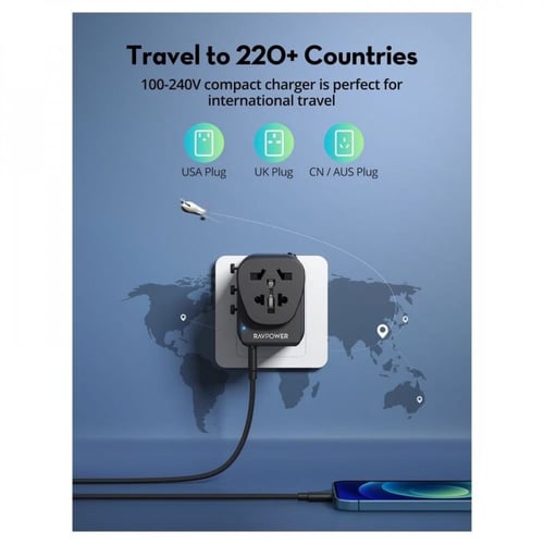 فيش السفر كومبو من راف باور (1 فيش سفر 32 واط مع 3...