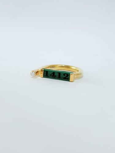 خاتم التاريخ مع فص كريستال - فضه إيطالي عيار 925 -...