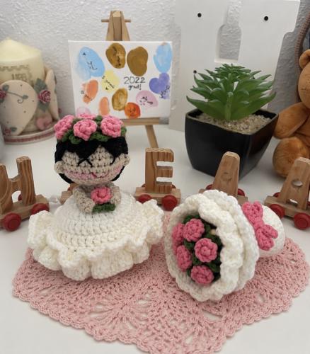 A small bouquet of flowers turns into a doll