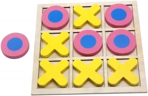 لعبة تيك تاك تو الخشبية للأطفال - لعبة مونتيسوري ت...