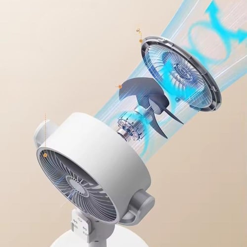 مروحة شحن أرضية وديسك - دوران 360° مع تحكم عن بعد،...