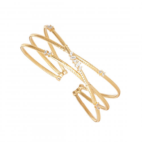 اسوارة عيار 18 وألماس باجيت ومدور VS-SI