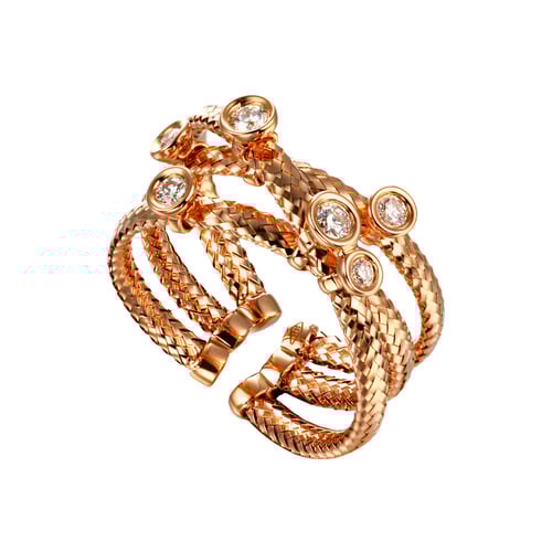 خاتم مميز بألماس مدور