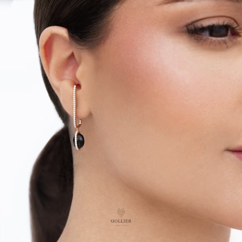 حلق طويل سقنتشر بحجر الاونيكس