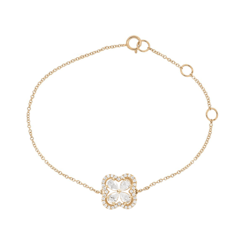 اسوارة وردة بألماس مدور ودمعة