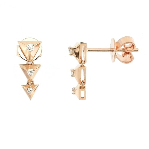 حلق ناعم مرصع بألماس مدور