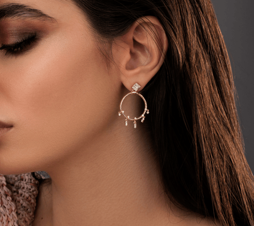 حلق ذهب وألماس