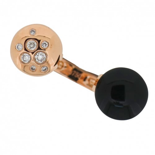 خاتم مفتوح بحجر الاونيكس والالماس المدور