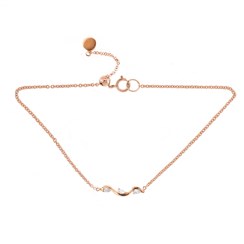 إسوارة ذهب عيار 18 و ألماس دمعة VS-SI