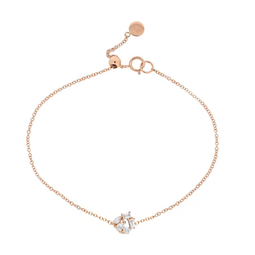 اسوارة مميزة بألماس مدور وباجيت ودمعة وماركيز