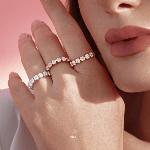 خاتم الماس مدور كلاسيكي