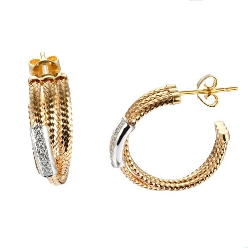 حلق ذهب وردي عيار 18 و ألماس VS-SI