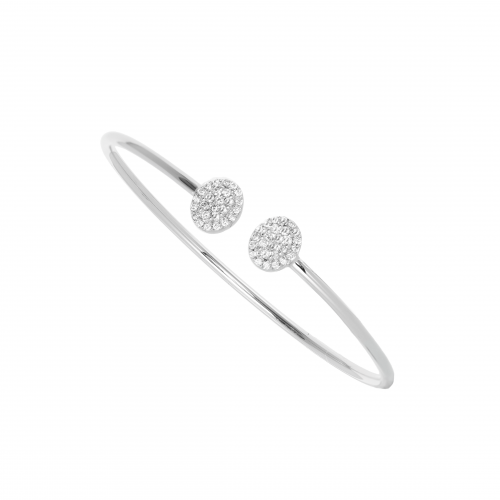 اسوارة ذهب أبيض عيار 18 وألماس مدور VS-SI