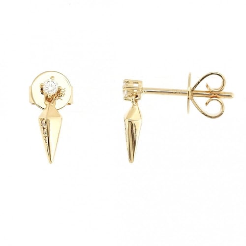 حلق ناعم مرصع بألماس مدور