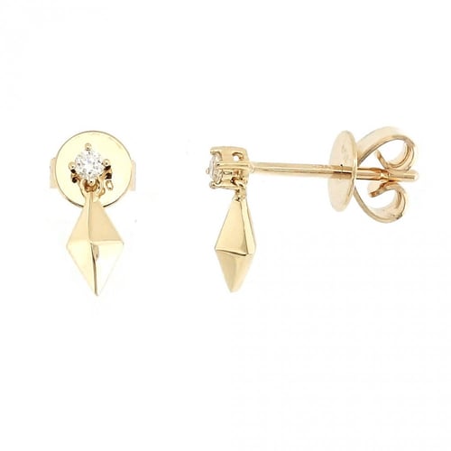 حلق ذهب عيار 18 و ألماس مدور