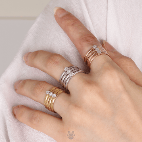 خاتم ذهب عيار 18 و ألماس مدور VS-SI