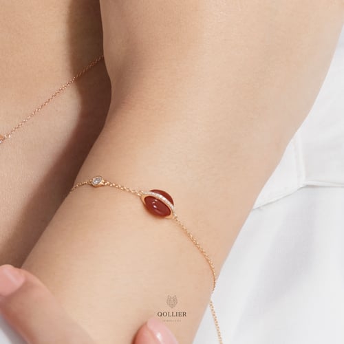 اسوارة بحجر البارون مرصعة بالألماس المدور