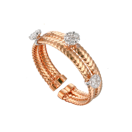 خاتم ذهب عيار 18 و ألماس مدور VS-SI