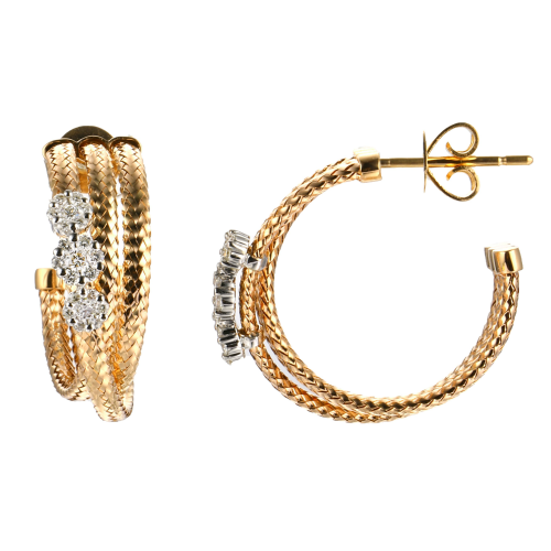 حلق ذهب عيار 18 و ألماس VS-SI