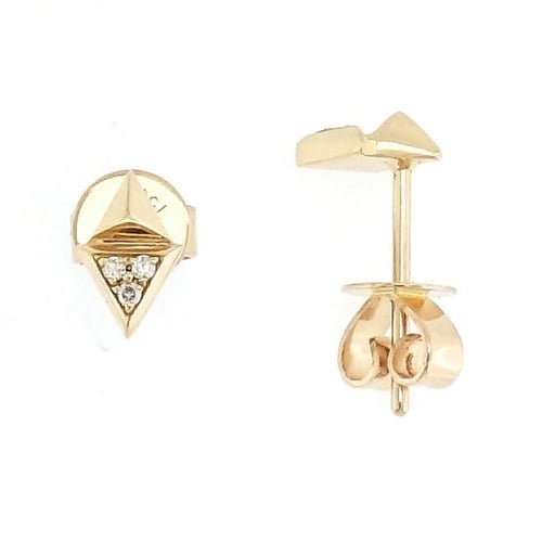 حلق بشكل مثلث مرصع بألماس مدور