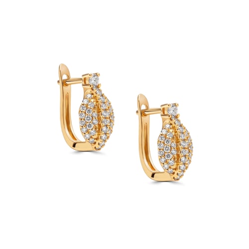 حلق هوب مرصع بألماس مدور