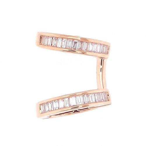 حلق فردة واحدة ذهب وردي عيار 18 و ألماس مدور VS-SI