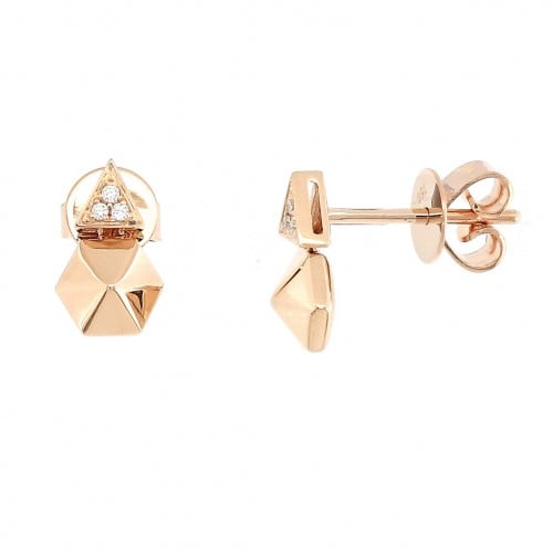 حلق عيار 18 و ألماس مدور VS-SI