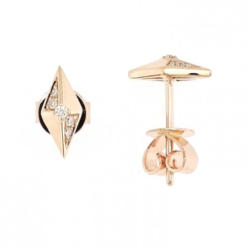 حلق صغير مرصع بألماس مدور