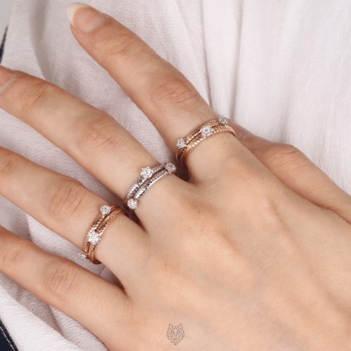 خاتم ذهب عيار 18 و ألماس مدور VS-SI