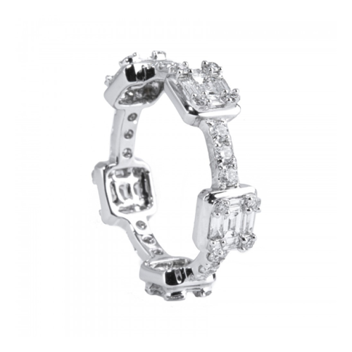 خاتم مميز بألماس باجيت