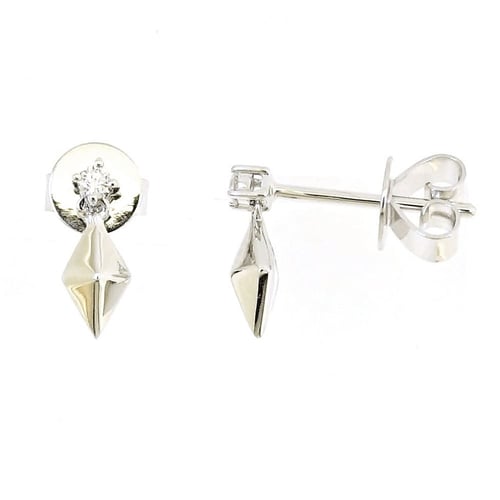 حلق ذهب عيار 18 و ألماس مدور