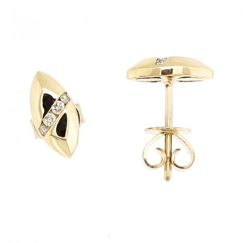 حلق عيار 18 و ألماس مدور VS-SI