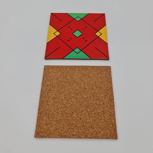 قاعدات أكواب 4 قطع (مجموعة القط العسيري)