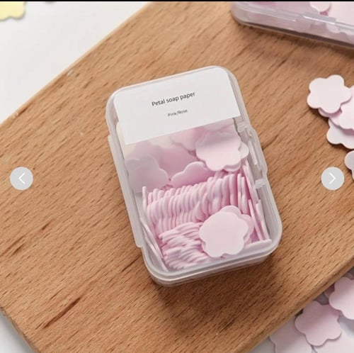 اقراص صابون للإستعمال مره واحده للسفر على شكل بتلا...