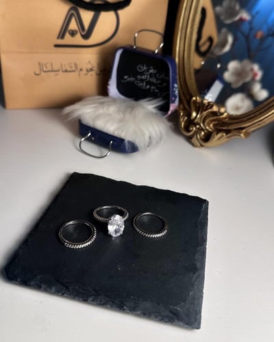 3 خواتم فضية بتصميم مُميز ( 056 )