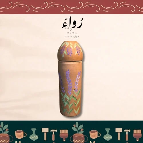 Hand-painted clay bottle - 500 ml