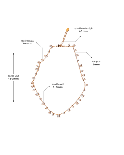 قلادة أمسية مطلية بالذهب عيار 18 ومرصعة بالزركون-...
