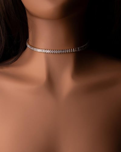 قلادة ثراء مطلية بالذهب عيار 18 ومرصعة بالزركون -...